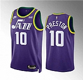 Men's Utah Jazz #10 Jason Preston Purple 2023-24 City Edition Stitched Basketball Jersey Dzhi,baseball caps,new era cap wholesale,wholesale hats